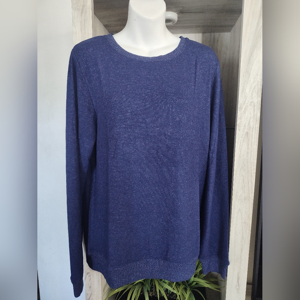 Ms Lovely Ultra Soft Women's Sleep and Lounge Crewneck Pullover Sweatshirt Navy